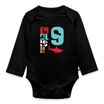 Endlich 9 Hai - Baby Bio-Langarm-Body - Schwarz - Vorne