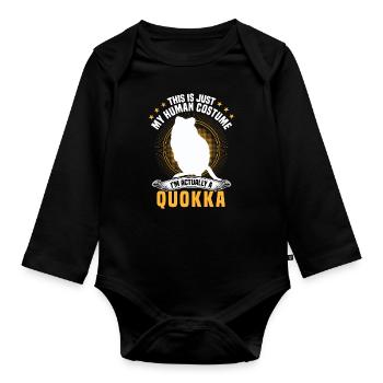 Juste un Quokka Costume Marsupial Quokka - Body Bébé bio manches longues - noir - Devant