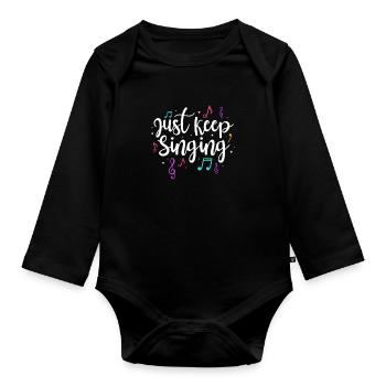 Chanteur chanteur chanteur musicien cadeau - Body Bébé bio manches longues - noir - Devant