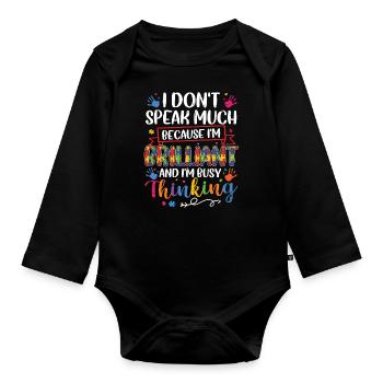 Autisme - Body Bébé bio manches longues - noir - Devant