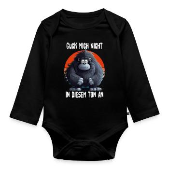 Don't Look At Me In That Tone Gorilla - Organic Longsleeve Baby Bodysuit - black - Front