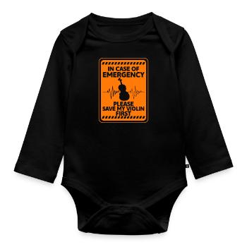 Music Orchestra Musikverein - Organic Longsleeve Baby Bodysuit - black - Front