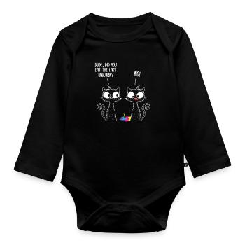 Dude Did You Eat The Last Unicorn - Baby Bio-Langarm-Body - Schwarz - Vorne