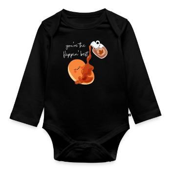 Les enfants amateurs de crêpes vous êtes le - Body Bébé bio manches longues - noir - Devant