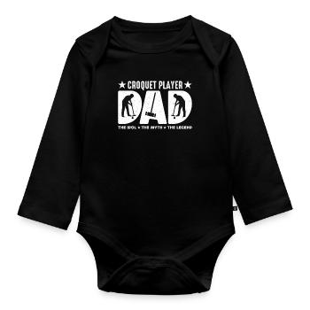 Joueur de croquet papa l’idole le maître de croquet - Body Bébé bio manches longues - noir - Devant
