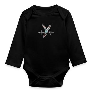 Perruche ondulée - Body Bébé bio manches longues - noir - Devant