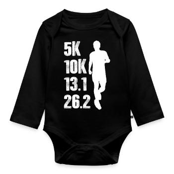 Marathon Courir Jogging - Body Bébé bio manches longues - noir - Devant