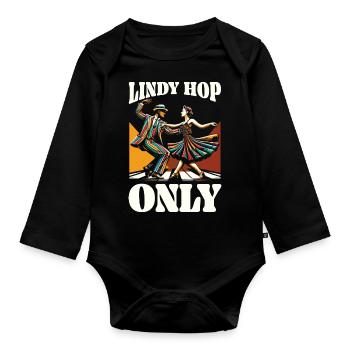 Danseur de Lindy Hop Danse Swing Danse - Body Bébé bio manches longues - noir - Devant
