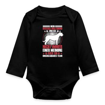 Irish Wolfhound est imbattable - Body Bébé bio manches longues - noir - Devant