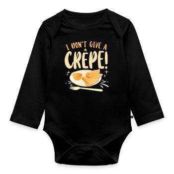Pancake Lover Kids Pun I Don't - Organic Longsleeve Baby Bodysuit - black - Front
