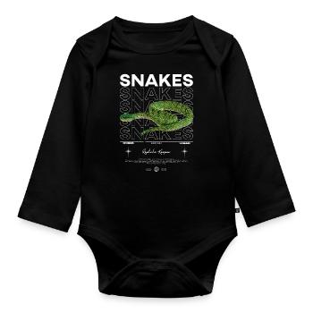 Temple Pit Viper Modern Streetwear Reptile Keeper - Organic Longsleeve Baby Bodysuit - black - Front