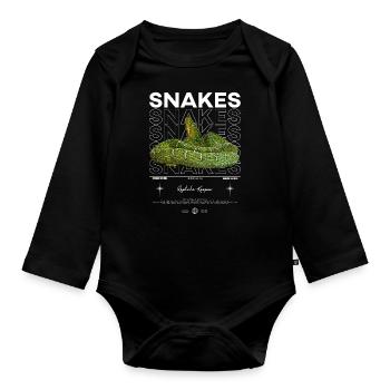 Smaragdbaum Boa Moderne Streetwear Reptilienhalterin - Baby Bio-Langarm-Body - Schwarz - Vorne