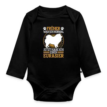 Eurasier formerly normal Eurasian Spitz - Organic Longsleeve Baby Bodysuit - black - Front