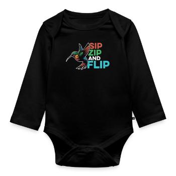 Kolibri - Baby Bio-Langarm-Body - Schwarz - Vorne