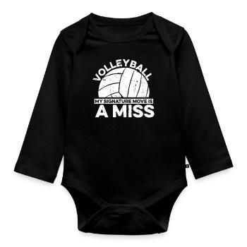 Volley-ball Volley-ball - Body Bébé bio manches longues - noir - Devant