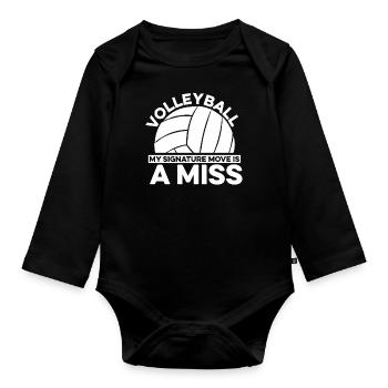 Volley-ball Volley-ball - Body Bébé bio manches longues - noir - Devant