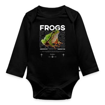 American Green Tree Frog Streetwear Frog Keeper - Organic Longsleeve Baby Bodysuit - black - Front