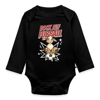 Fancy Football, Funny, Humour, Pun, Footballer - Organic Longsleeve Baby Bodysuit - black - Front