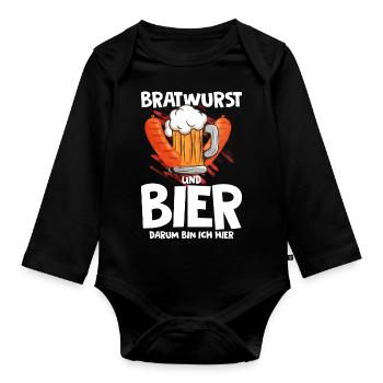 Bratwurst en cadeau - Body Bébé bio manches longues - noir - Devant