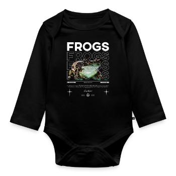 Milk Frog Streetwear Frog Keeper - Organic Longsleeve Baby Bodysuit - black - Front