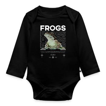 Milk Frog Streetwear Frog Keeper - Organic Longsleeve Baby Bodysuit - black - Front