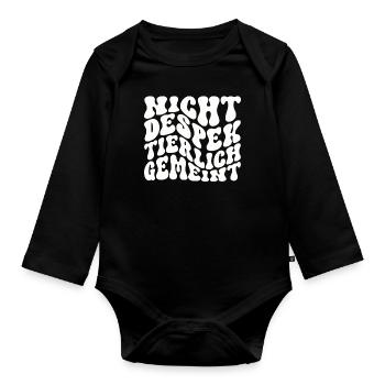Nicht Despektierlich Gemeint - Baby Bio-Langarm-Body - Schwarz - Vorne