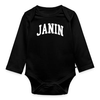 Janin - Organic Longsleeve Baby Bodysuit - black - Front