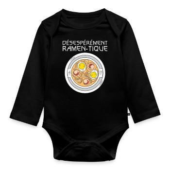 Ramen Bol Japonais Cuisine Corée Nouille Japonaise - Body Bébé bio manches longues - noir - Devant