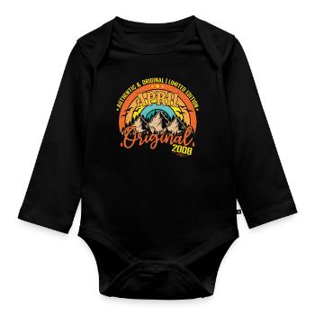 April 2008 April Anniversary 2008 April Original - Organic Longsleeve Baby Bodysuit - black - Front