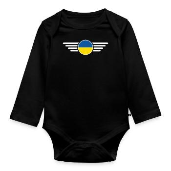 T-shirt de style Royaume-Uni - Body Bébé bio manches longues - noir - Devant
