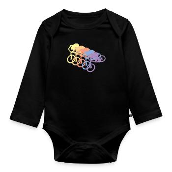 Mountainbike Downhill - Baby Bio-Langarm-Body - Schwarz - Vorne