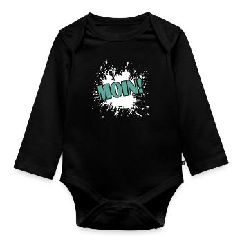 Moin! - Baby Bio-Langarm-Body - Schwarz - Vorne