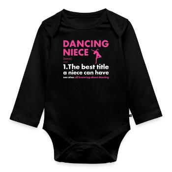 Dancer Niece Definition Dancing - Baby Bio-Langarm-Body - Schwarz - Vorne