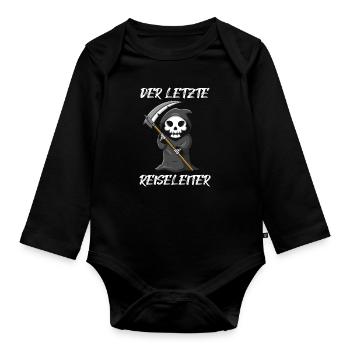 Der letzte Reiseleiter Sensenmann - Baby Bio-Langarm-Body - Schwarz - Vorne