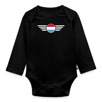 T-shirt de style luxembourgeois - Body Bébé bio manches longues - noir - Devant