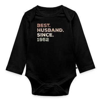 Bester Ehemann seit 1952 Jubiläumsgeschenk - Baby Bio-Langarm-Body - Schwarz - Vorne