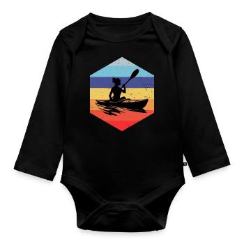 Kayak Femme Canoë Kayak Kayak Homme - Body Bébé bio manches longues - noir - Devant