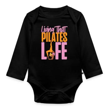 Pilates Instructor Teacher Living - Organic Longsleeve Baby Bodysuit - black - Front