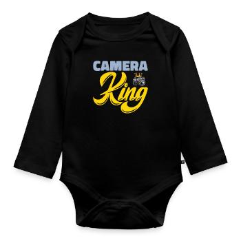 Photographer Photography Camera - Organic Longsleeve Baby Bodysuit - black - Front