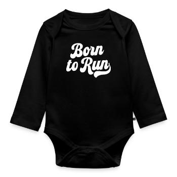 Geboren zum Laufen - Baby Bio-Langarm-Body - Schwarz - Vorne
