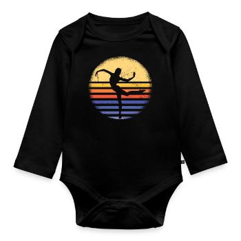 Dancer Retro Sunset Dancing - Baby Bio-Langarm-Body - Schwarz - Vorne