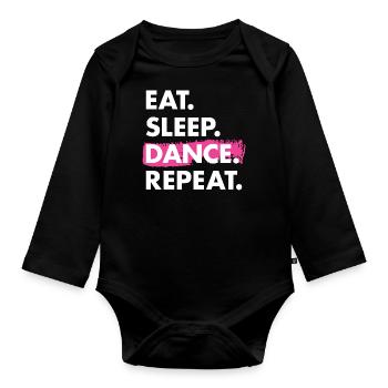 Dancer Eat Sleep Dancing - Baby Bio-Langarm-Body - Schwarz - Vorne