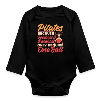 Pilates Instructor Teacher Pilates - Baby Bio-Langarm-Body - Schwarz - Vorne