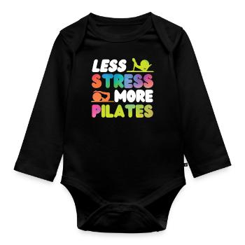 Pilates Instructor Teacher - Baby Bio-Langarm-Body - Schwarz - Vorne