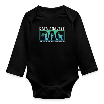 Data Analyst Dad The Idol The Myth Data Scientist - Baby Bio-Langarm-Body - Schwarz - Vorne