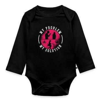 Data Analyst My Problem My Solution Pictogram Mom - Baby Bio-Langarm-Body - Schwarz - Vorne