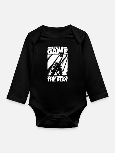 Volleyball Volleyballer - Baby Bio-Langarm-Body - Schwarz