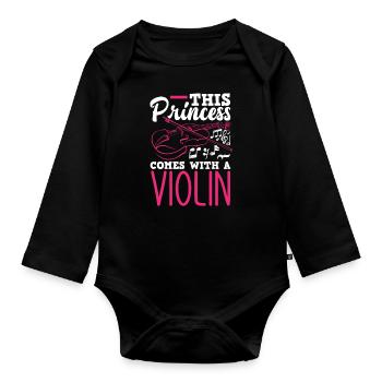 Violin Violin Violinist Violin Player - Organic Longsleeve Baby Bodysuit - black - Front