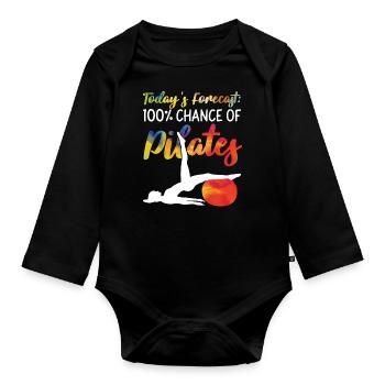 Pilates Instructor Teacher - Baby Bio-Langarm-Body - Schwarz - Vorne
