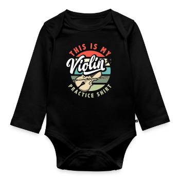Violin Violin Violinist Violin Player - Organic Longsleeve Baby Bodysuit - black - Front